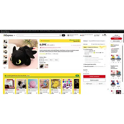 Photo from the official notice: Jouet en peluche dessin animé petit Dragon volant Kawaii soft toy — choking & suffocation risk