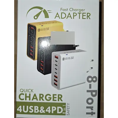 Foto dell’avviso ufficiale: 8 Port Fast Charger adapter Adattatore da viaggio — rischio: Incendio