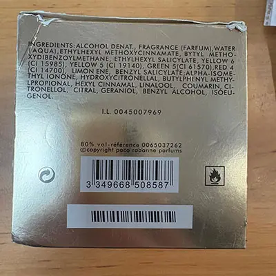 Foto dell’avviso ufficiale: paco rabbane Lady MILLION Profumo — rischio: Rischio chimico