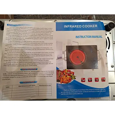 Foto aus der offiziellen Meldung: Ceramic Infrared Cooker Keramikkocher — Risiko: Feuer