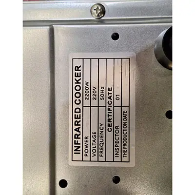 Foto aus der offiziellen Meldung: Ceramic Infrared Cooker Keramikkocher — Risiko: Feuer