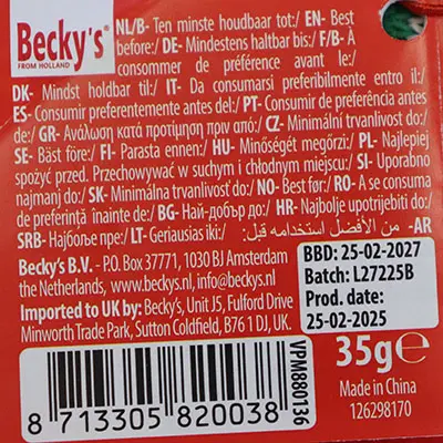 Photo from the official notice: Becky´s ® Elf mit Kugel aus dunkler Schokolade gefüllt mit Schaumzuckerware soft toy — choking risk