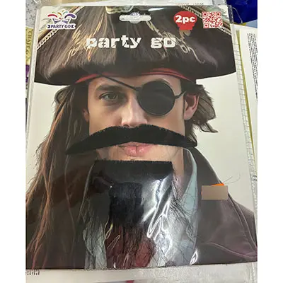 Photo de l’avis officiel: PARTY GO Conjunto de barba pirata Accessoires pirates — risque: Brûlures