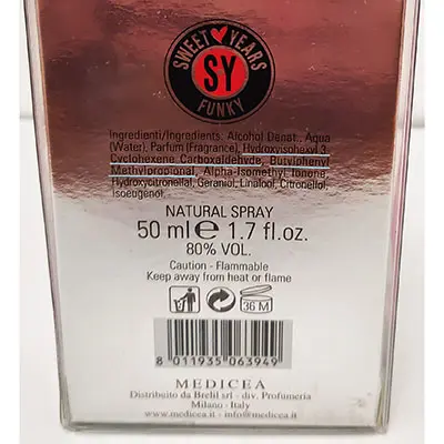 Photo de l’avis officiel: Sweet Years Funky Music Parfum — risque: Risque chimique