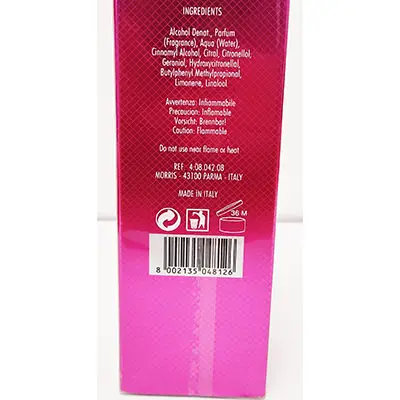 Photo de l’avis officiel: Sergio Tacchini Stile donna Eau de toilette — risque: Risque chimique