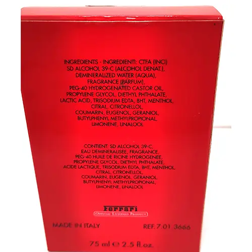 Photo de l’avis officiel: Ferrari Après-rasage — risque: Risque chimique