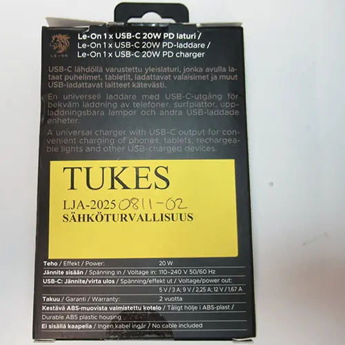 Photo de l’avis officiel: Le-On Chargeur USB — risque: Choc électrique