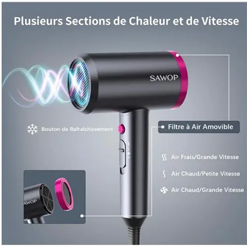 Photo de l’avis officiel: *SAWOP* Seche Cheveux Diffuseur Boucle Professionnel Sèche-cheveux — risque: Incendie
