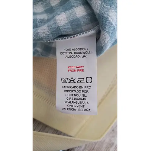 Photo from the official notice: Babidu babies' clothes — choking risk