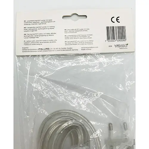 Photo de l’avis officiel: Venso EcoSolutions Lamphållare E27 Adaptateur porte-lampe — risque: Risque chimique