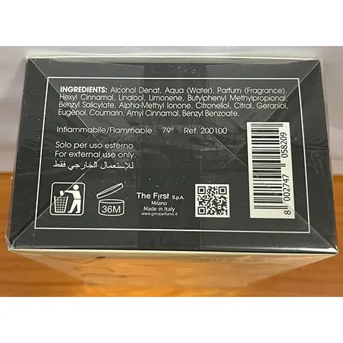 Photo de l’avis officiel: GianMarcoVenturi Aqua Parfum — risque: Risque chimique