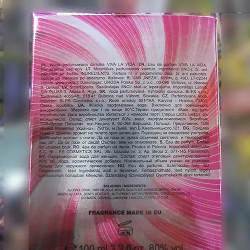 Photo de l’avis officiel: BI-ES Viva La Vida Parfum — risque: Risque chimique