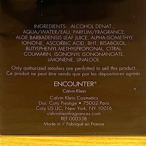 Foto dell’avviso ufficiale: Calvin Klein Encounter Profumo — rischio: Rischio chimico