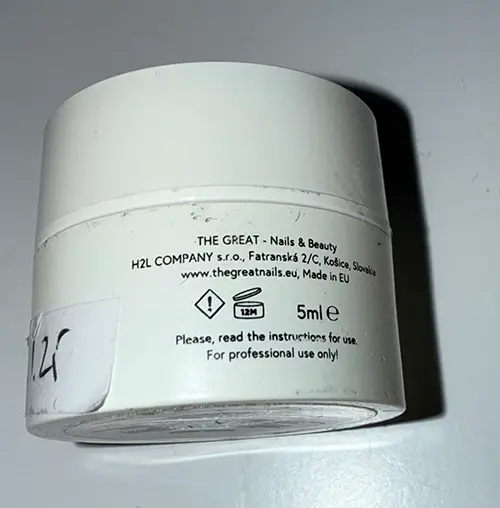 Photo de l’avis officiel: THE GREAT MOCHI MOCHI Elite UV/LED GEL Gel pour ongles — risque: Risque chimique
