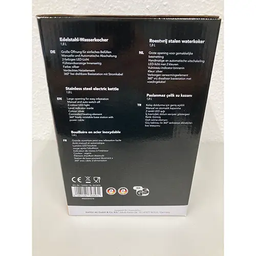 Photo from the official notice: MICHELINO electric kettle — environment risk