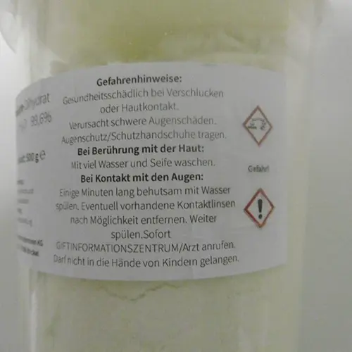 Photo de l’avis officiel: Oxalsäure - Dihydrat Acide oxalique — risque: Risque chimique