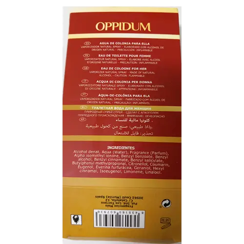 Photo de l’avis officiel: Fragancias Mais Oppidum de naturmais Eau de toilette — risque: Risque chimique