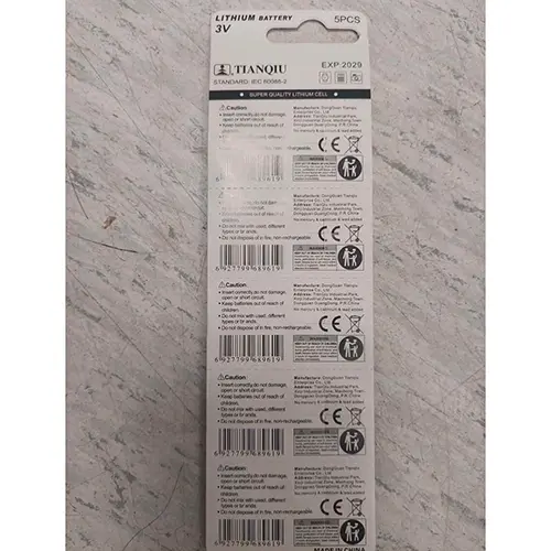 Photo de l’avis officiel: TIANQIU 5 PCS lithium battery Piles à boutons — risque: Risque chimique & Étouffement