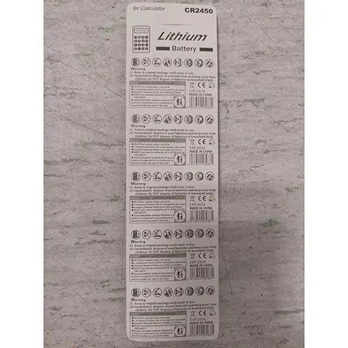 Photo de l’avis officiel: KOONENDA Lithium battery Piles à boutons — risque: Risque chimique & Étouffement (SR/04513/25)