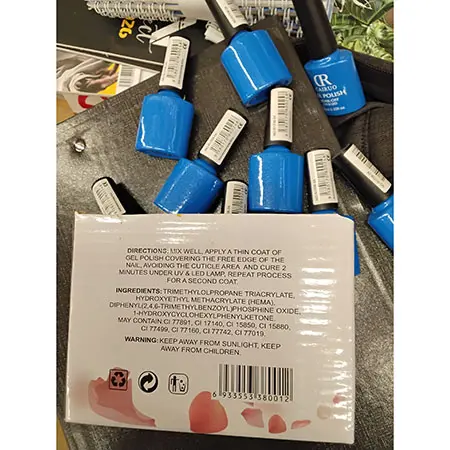 Foto do aviso oficial: CR CAIRUO GEL POLISH SOAK-OFF UV &amp; LED Verniz para unhas em gel — risco: Químico