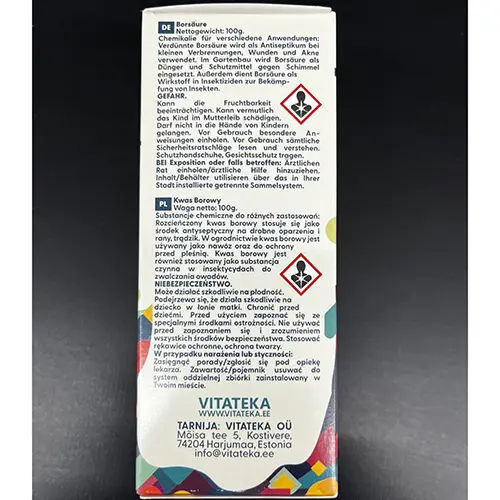 Photo de l’avis officiel: VITATEKA Нз ВОз Boric Acid Acide borique — risque: Risque chimique