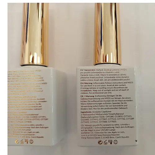 Foto aus der offiziellen Meldung: THT PROFESSIONAL NAIL SOAK OFF, UV /LED 15m, 033 Gel-Nagellack — Risiko: Chemikalie