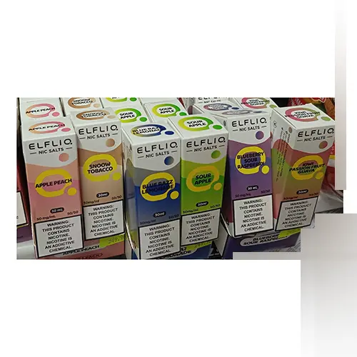 Foto aus der offiziellen Meldung: ELFLIQ NIC SALTS, E-liquid Elektronische Zigarettenkartusche — Risiko: Chemikalie