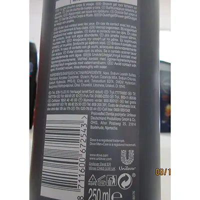 Photo de l’avis officiel: Dove CARE BODY AND FACE WASH Lavage du corps — risque: Risque chimique