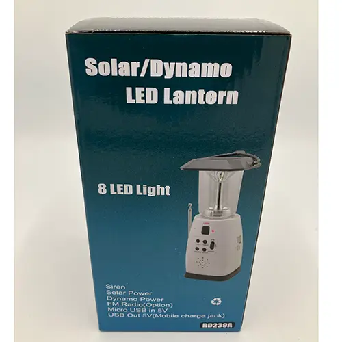 Photo from the official notice: Solar/Dynamo LED Lantern camping lantern — environment risk