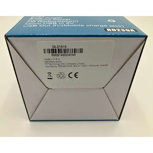 Photo from the official notice: Solar/Dynamo LED Lantern camping lantern — environment risk