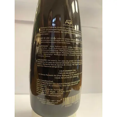Photo de l’avis officiel: Ana Paula Carvalho LL Supreme Shampoo O1 Lina Premium Shampooing — risque: Risque chimique