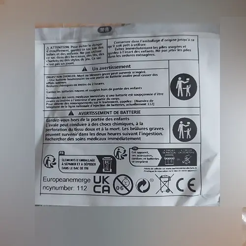 Photo de l’avis officiel: Lithium Piles à boutons — risque: Risque chimique & Étouffement