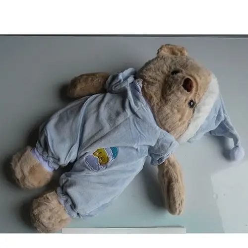 Photo de l’avis officiel: Jouet en peluche en forme d'ours mignon, pourpée en forme d'ours mignon avec vêtements de couchage Jouet soupl — risque: Étouffement