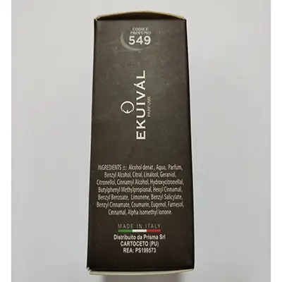 Photo de l’avis officiel: EKUIVAL PARFUME Terra D'Hermè — risque: Risque chimique