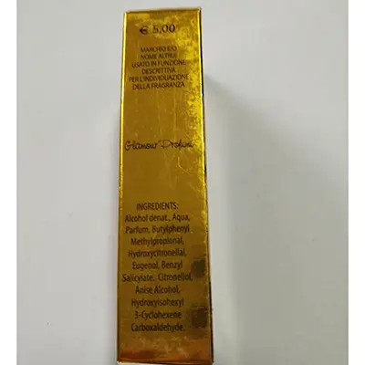 Photo de l’avis officiel: Glamour profumi MONTA Caffè Eau de toilette — risque: Risque chimique