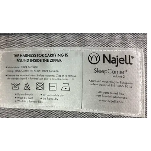 Photo de l’avis officiel: Najell SleepCarrier Porte-bébé — risque: Blessures