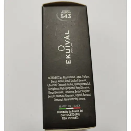 Photo de l’avis officiel: EKUIVAL PARFUME Adventur — risque: Risque chimique