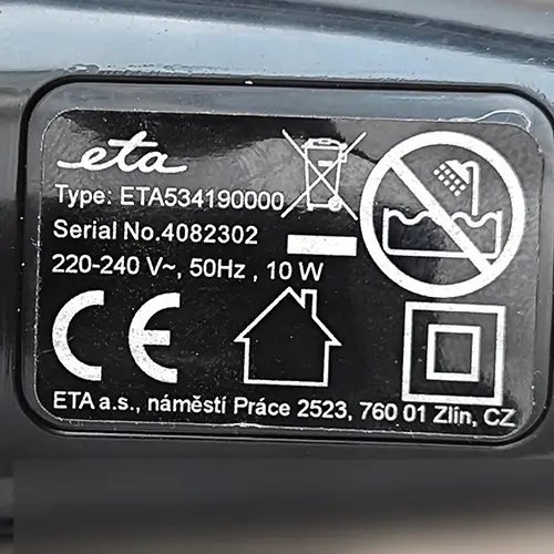 Foto aus der offiziellen Meldung: ETA ETA hair clipper Haarschneider — Risiko: Elektrischer Schlag