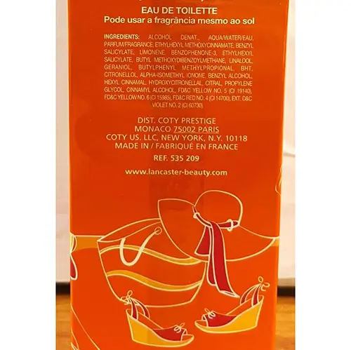 Photo de l’avis officiel: Lancaster Sole di Capri Eau de toilette — risque: Risque chimique