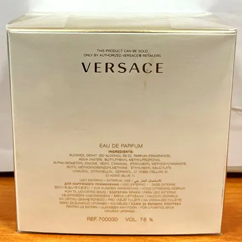 Photo de l’avis officiel: Versace pour femme Parfum — risque: Risque chimique