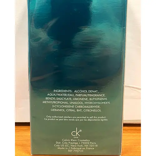 Photo de l’avis officiel: Calvin Klein One Summer Parfum — risque: Risque chimique