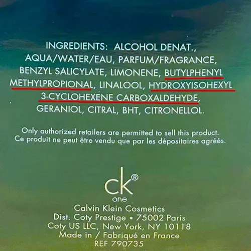 Photo de l’avis officiel: Calvin Klein One Summer Parfum — risque: Risque chimique