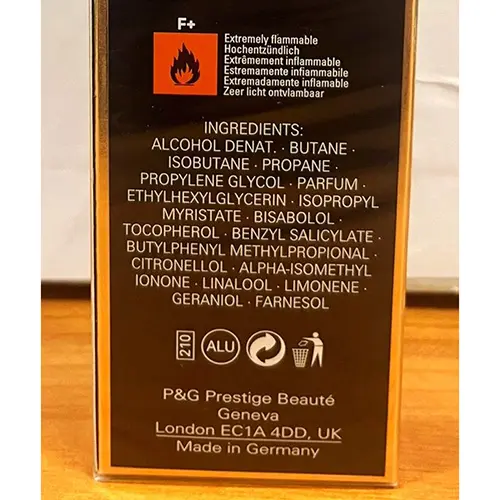 Photo de l’avis officiel: Hugo Boss Nuit pour femme Déodorant — risque: Risque chimique