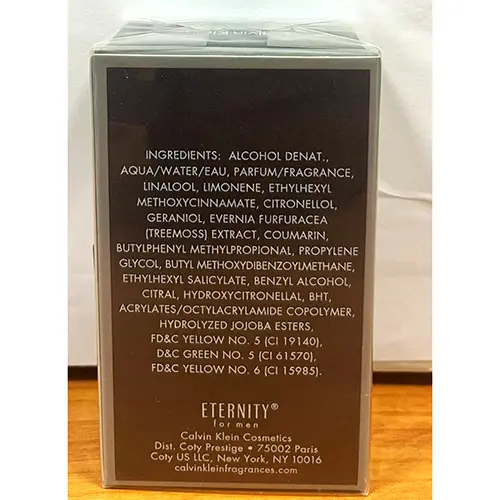 Photo de l’avis officiel: Calvin Klein Eternity Eau de toilette — risque: Risque chimique (SR/00275/26)