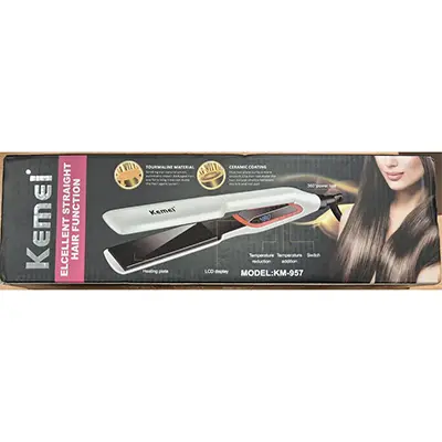 Foto aus der offiziellen Meldung: *KEMEI* ELCELLENT STRAIGHT HAIR FUNCTION Haarglätter — Risiko: Elektrischer Schlag