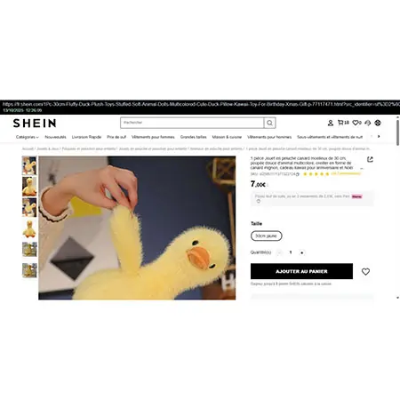 Photo de l’avis officiel: Jouet en peluche canard moelleux de 30 cm Jouet souple — risque: Étouffement & Suffocation