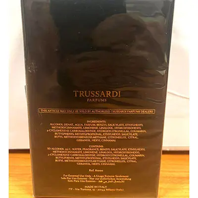 Photo de l’avis officiel: Trussardi Uomo Eau de toilette — risque: Risque chimique