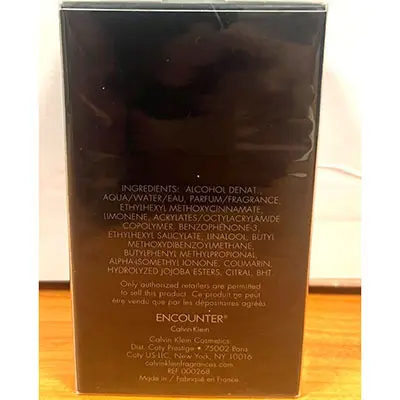 Photo de l’avis officiel: Calvin Klein Encounter Eau de toilette — risque: Risque chimique (SR/00315/26)
