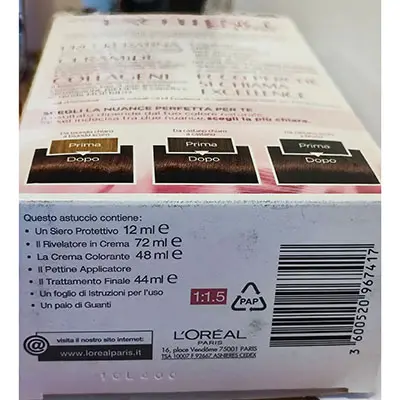 Photo de l’avis officiel: L'OREAL Excellence creme Teinture capillaire — risque: Risque chimique