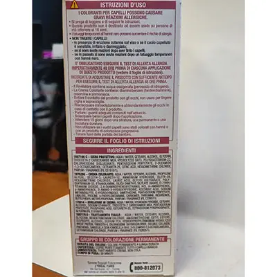 Photo de l’avis officiel: L'OREAL Excellence creme Teinture capillaire — risque: Risque chimique